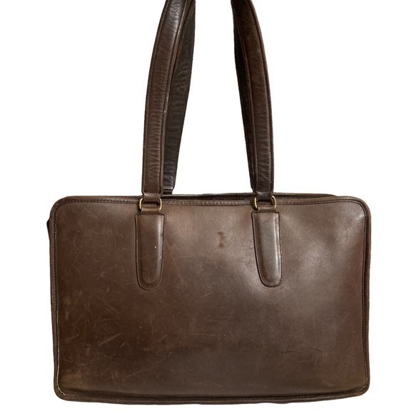 Coach Rare Vintage Brown Leather Tote Bag New York City Bonnie Cashin